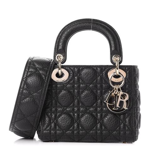 Small Lady Dior Bag Black Patent Cannage Calfskin